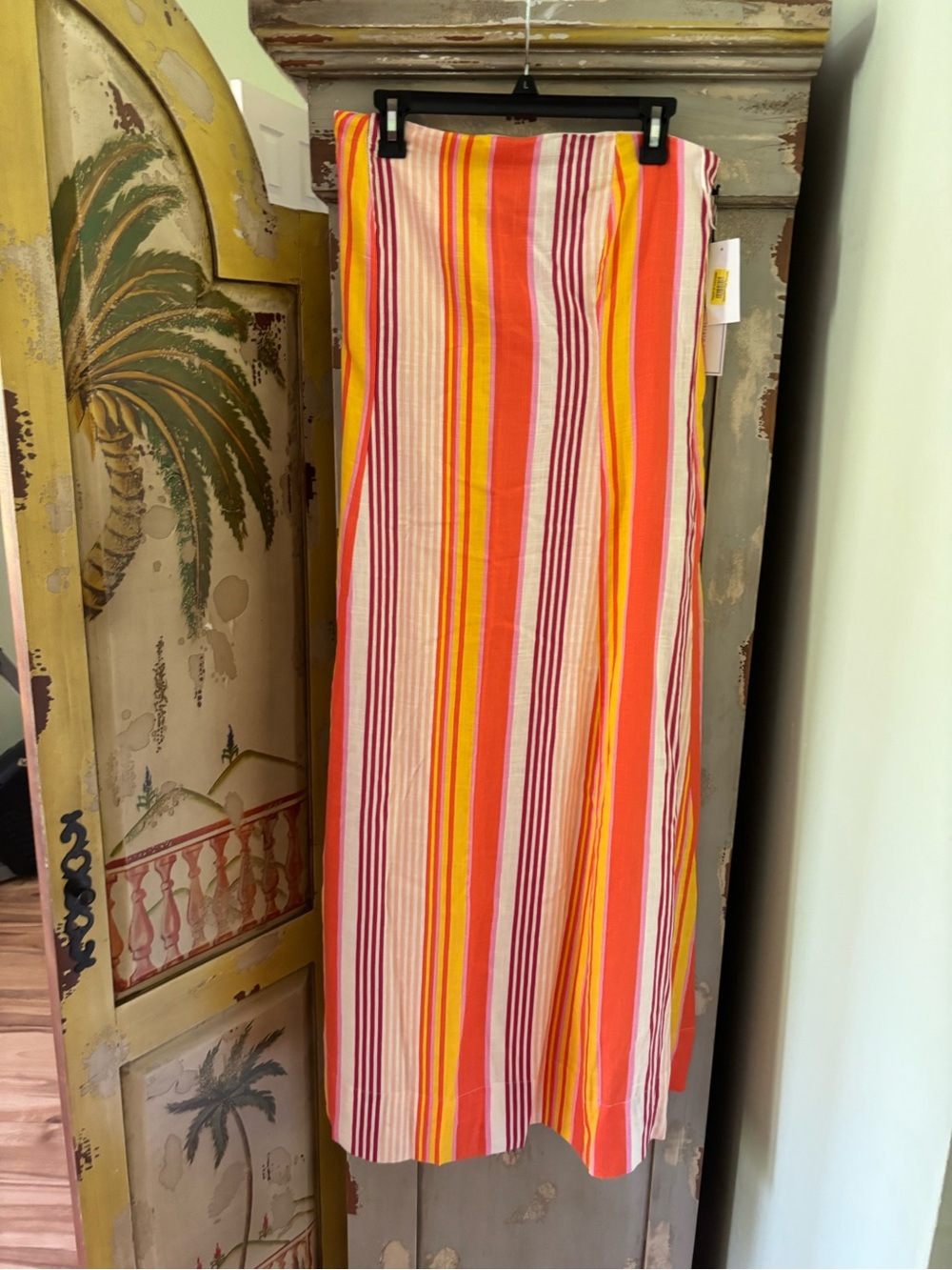Vibrant Striped Maxi Skirt in Pink, Orange & Yellow